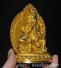 3 8 old Tibet Buddhism Bronze Gilt Yellow Jambhala Mammon Buddha Statue