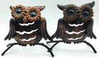 Pier 1 Primitive Picture Holders Rustic Brown Owl Shaped Photo Holder Clip Bxl