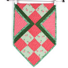 Patchwork Quilt Table Runner Handmade Slice Of Summer Green And Pink 12x37 Inch