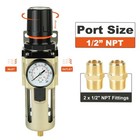 1 2 Inch Compressed Filter Regulator Combo  Air Compressor Water Oil