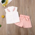 Toddler Kids Baby Girls Summer Outfits Clothes T-shirt   Short Pants 2pcs Sets