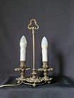 Antique Vintage Brass Table Light 2 Light 
