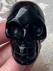 2  Natural Black Obsidian Carved Crystal Skull  Realistic crystal Healing  sk099