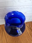 Vintage Cobalt Blue Ruffled Edge Flower Vase 6  