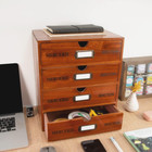 Wooden Storage Box With Drawers Vintage Office Supplies And Accessories Letter T