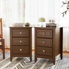 Modern Nightstand Table Night Stand Bedside Table 3 Drawers Storage Organizer