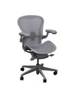 Herman Miller Aeron Gray Mesh Office Chair Adjustable Armrests Wheels