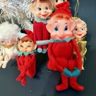 Christmas Knee Hugger Pixie Elf Japan Ornament Vtg Lot 9 Metallic Fairy Angel