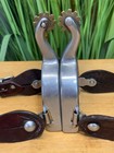 Ladies Stainless Steel Western Spurs W Brown Leather Straps