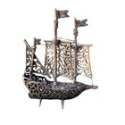 Vtg Boat Ship Figurine 2 5 Inch Filigree Nautical Italy 925 Sterling 24 2g
