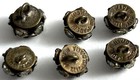 Rare Vintage Set Of 6 Diminutive Metal Buttons W pastes  723
