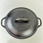 Black Lodge 10 1 4  5qt 8 Dol Usa Cast Iron Dutch Oven Pot Self Basting Lid Vtg