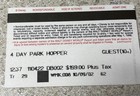 Disney World Mickey Mouse 100 Years Of Magic 2001 4 Day Park Hopper Ticket Stub