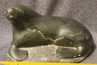 Vintage Inuit Soapstone Seal Carving Signed 