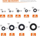 550-pcs  9 Sizes  Black Zinc Plated Alloy Steel Flat Washers Set Hardware 