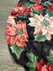 Christmas Poinsettia Placemat Hot Pad Quilted 11    Round Table Decor Cottage Core