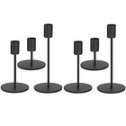 Set Of 6 Candlestick Holders - Decorative For Home Decor  Wedding  1 Black