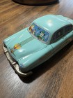 Pontiac Vintage Tin Toy Car Light Blue Lithographed Details  Made In Japan