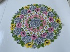 Vintage Ladies Hankies Lot Of  8  Round Scalloped Edge Florals Nice Condition