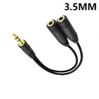 3 5mm Headphone Splitter Cable Audio Y Adapter Stereo Male To 2 Female Ports
