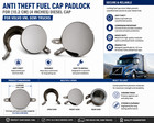 Anti Theft Fuel Cap Padlock For Volvo Vnl  Diesel Cap  10 2 Cm   4 Inches 