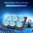 6-fan Cooler Laptop Cooling Pad Usb Stand Quiet Led Light Radiator Pc Notebook