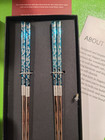 Hagary Blue Wave Chopsticks 2 Pairs Metal Chopsticks Reusable Designed In Kor   