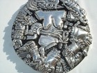 Vintage Mexico D argenta Internacional  Silver Aztec Mayan Nude Collage Plaque