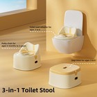 Yellow 3 In 1 Toddler Potty Training Toilet Seat With Steps Ladder Foldable