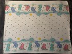 Vtg Carters Pink Blue Teddy Bears White Bees Flowers Baby Blanket Pastel 30 X 40
