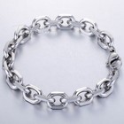 10mm Oval Cable Link Bracelet Mens Silver Stainless Steel Chain Jewelry 7-11 In