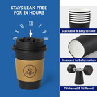100 Pack 12 Oz Coffee Cups With Lids  Sleeves And Stirrers  Disposable Black Hot