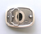 Nature Black Onyx Stone Western Cowboy Cowgirl Silver Plated Belt Buckle