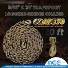 2 Pack Heavy Duty G70 5 16  X 20  Transport Binder Chain W  Grab Hooks 4700 Lbs