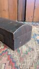 Antique Early Country Primitive Wood Grain Paint Dometop Document Box 10  Sq n