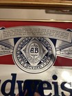 Vintage Budweiser Bud King Of Beers Mirror With Raised  Golden Inlay Rare Bar