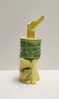 Vtg Art Deco Hummel Goebel Yellow   Green Ceramic Greyhound Dog Ashtray Set 8 