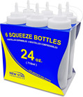 24 Oz Clear Squeeze Bottle  Wide Mouth  Pack Of 6