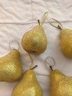 Vintage Faux Fruit Artificial Beaded Golden Pears Decor Home Decorations 4 