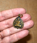 Vintage Thai Metal Buddhist Monk Amulet   Pendant   Talisman