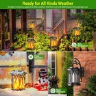 Kooper 4 Pack Solar Lantern Outdoor Lights  Upgraded Flickering Flame Black