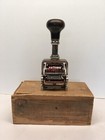 Antique Premier 6 Wheel Style Automatic Numbering Machine Wood Box Pat 1900 1903