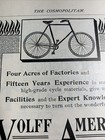 C 1900 Ad Wolff Cycles Bicycles New York Great Graphics