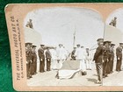 U s  United States Navy Burial At Sea Antique Stereoview Card 