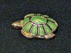 Vintage Estee Lauder Green Enamel Gold Tone Turtle Solid Perfume Compact