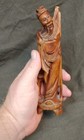 Vintage Hand Carved Asian Art Chinese Immortal Figure Statue Wood Carving China