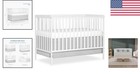 Synergy 5-in-1 Convertible Baby Crib In White With Toddler   Full Bed Options