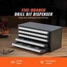 Uimoso Drill Bit Organizer Cabinet With Five Drawers For Sizes 1 To 60 stackable