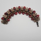 Vintage Copper Enamel Bracelet Panel Red Mcm