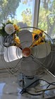 Vintage 1960 s Mid Century Modern Zero Turquoise Desk   Wall Mount Fan